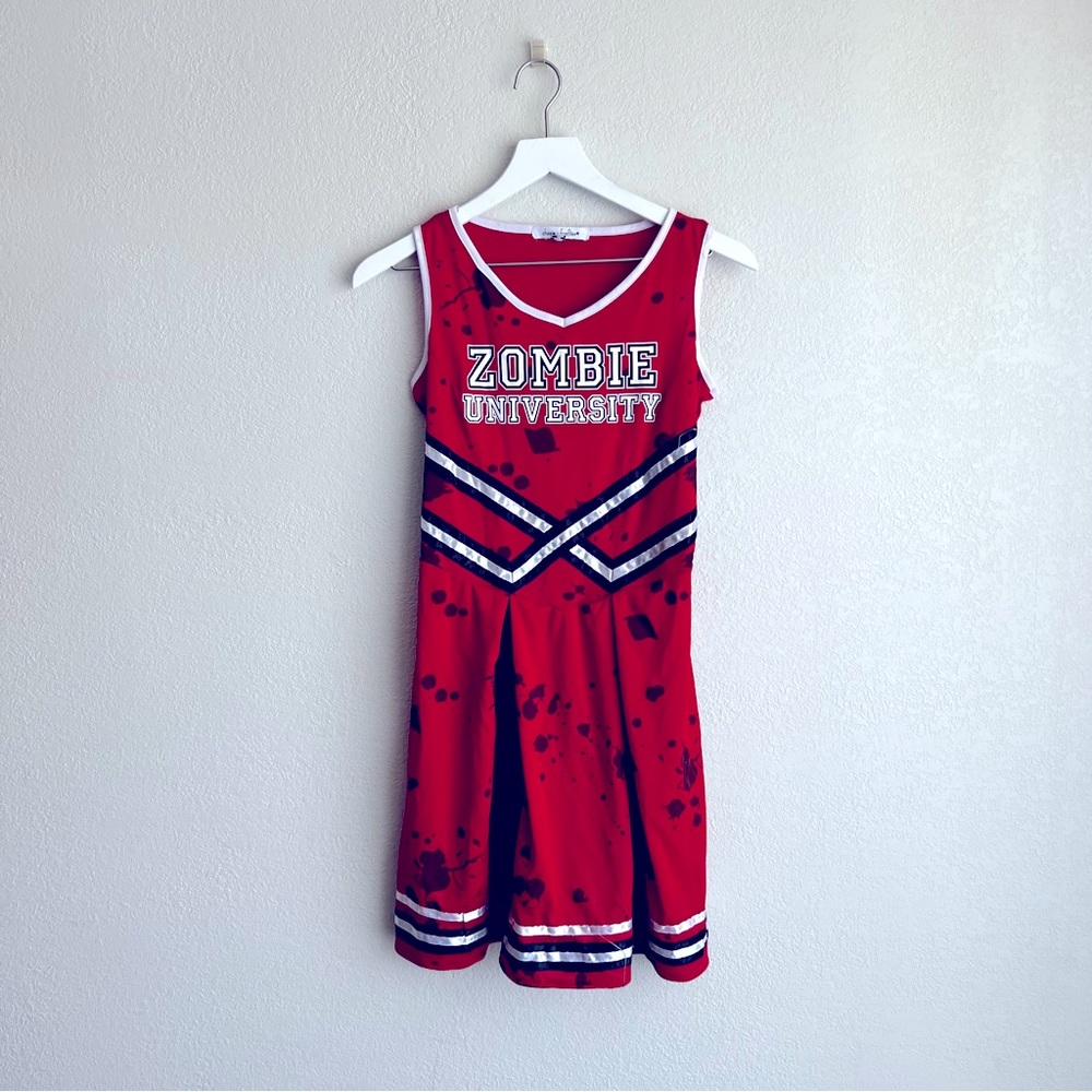 zombie cheerleader YL one piece dress with one pom Pom